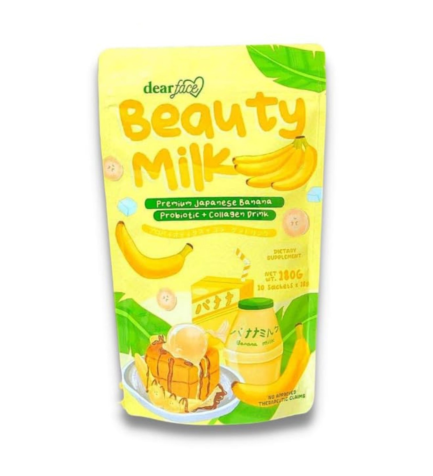 Dear Face Beauty Milk Banana With Probiotics, 10 Sachets