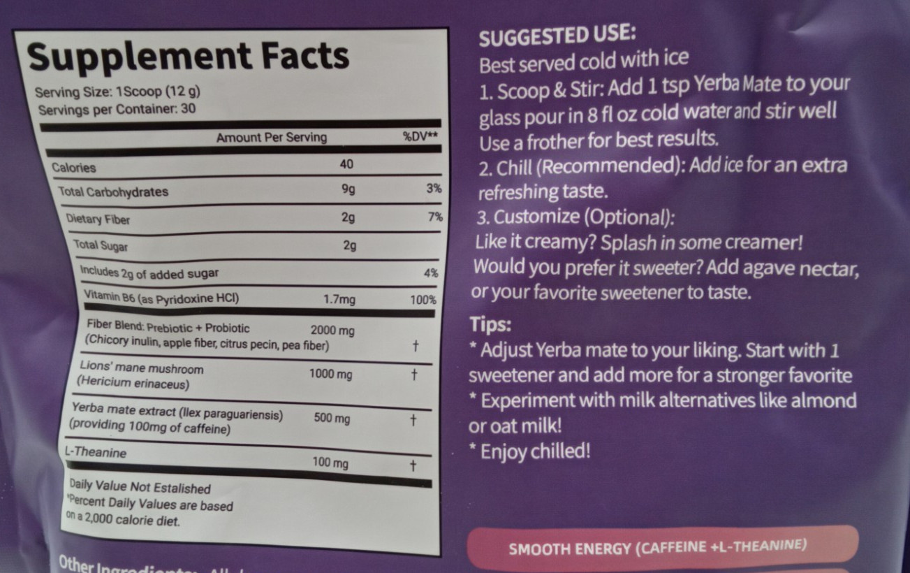 Organic Yerba Instant Drink Mix Strawberry Kiwi 30 Servings Ex: 6/27