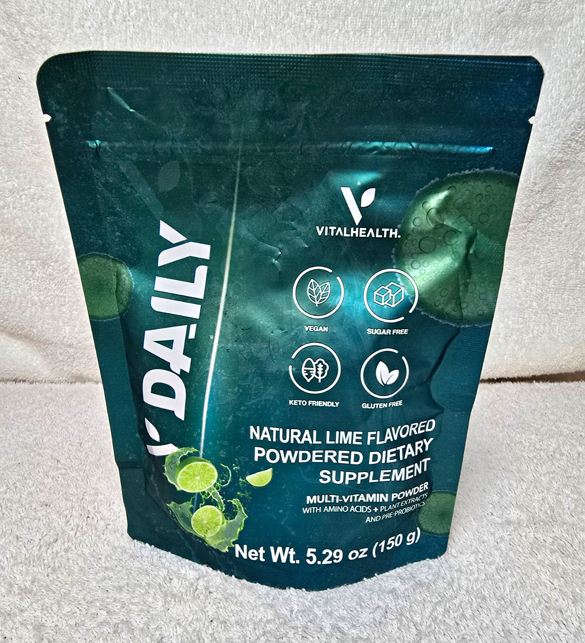 Vital Health V-DAILY Multivitamin Powder Immune Digestive Support Lime 5.29 oz