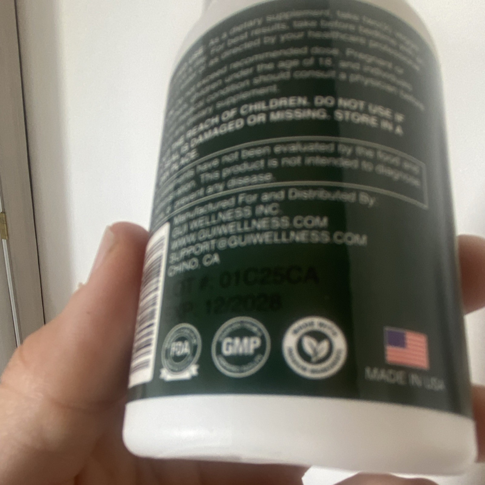 GUI Wellness NAD+ Nicotinamide Riboside Resveratrol Quercetin Vegan 30 Capsules