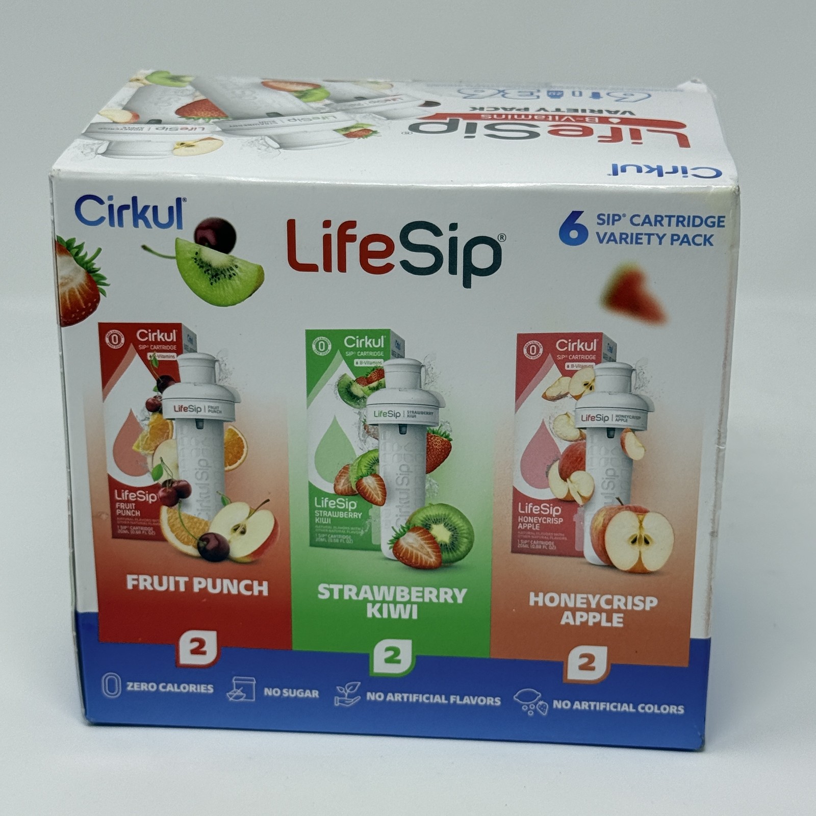Cirkul LifeSip B-Vitamins Variety Pack 6 Sip Cartridges Fruit Punch Strawberry