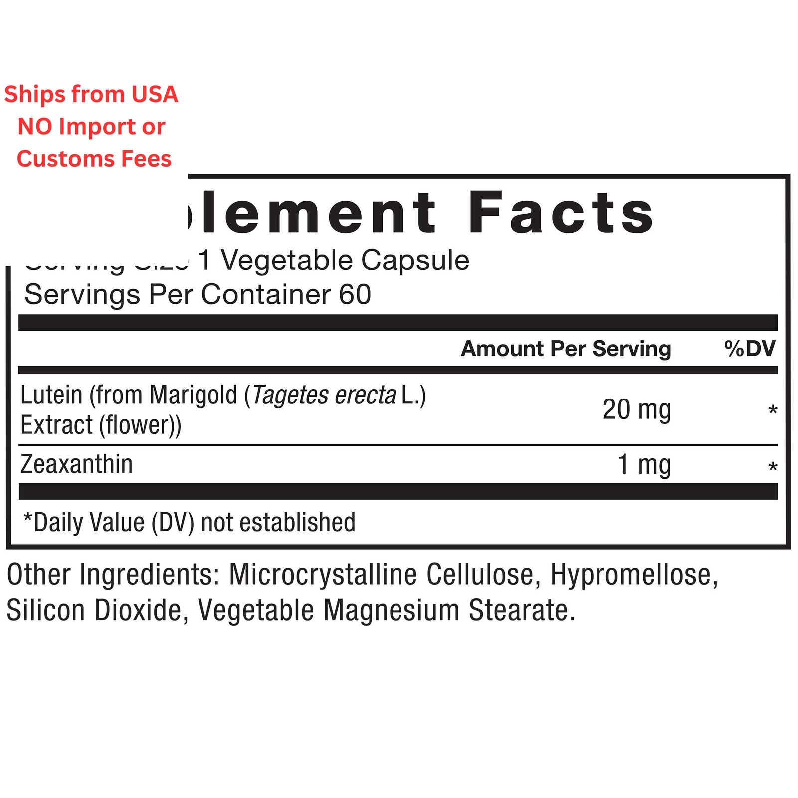 Force Factor Lutein and Zeaxanthin Supplements, 60 Count (Pack of 1),