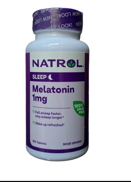 Melatonin 1mg Fall Asleep Faster Natural 180 Tablets Tablets Exp 4/27