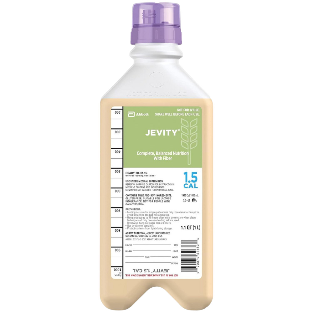 1L Jevity 1.5 Cal Nutrition 1000mL RTH With Fiber & Connector Cap – Pack of 8