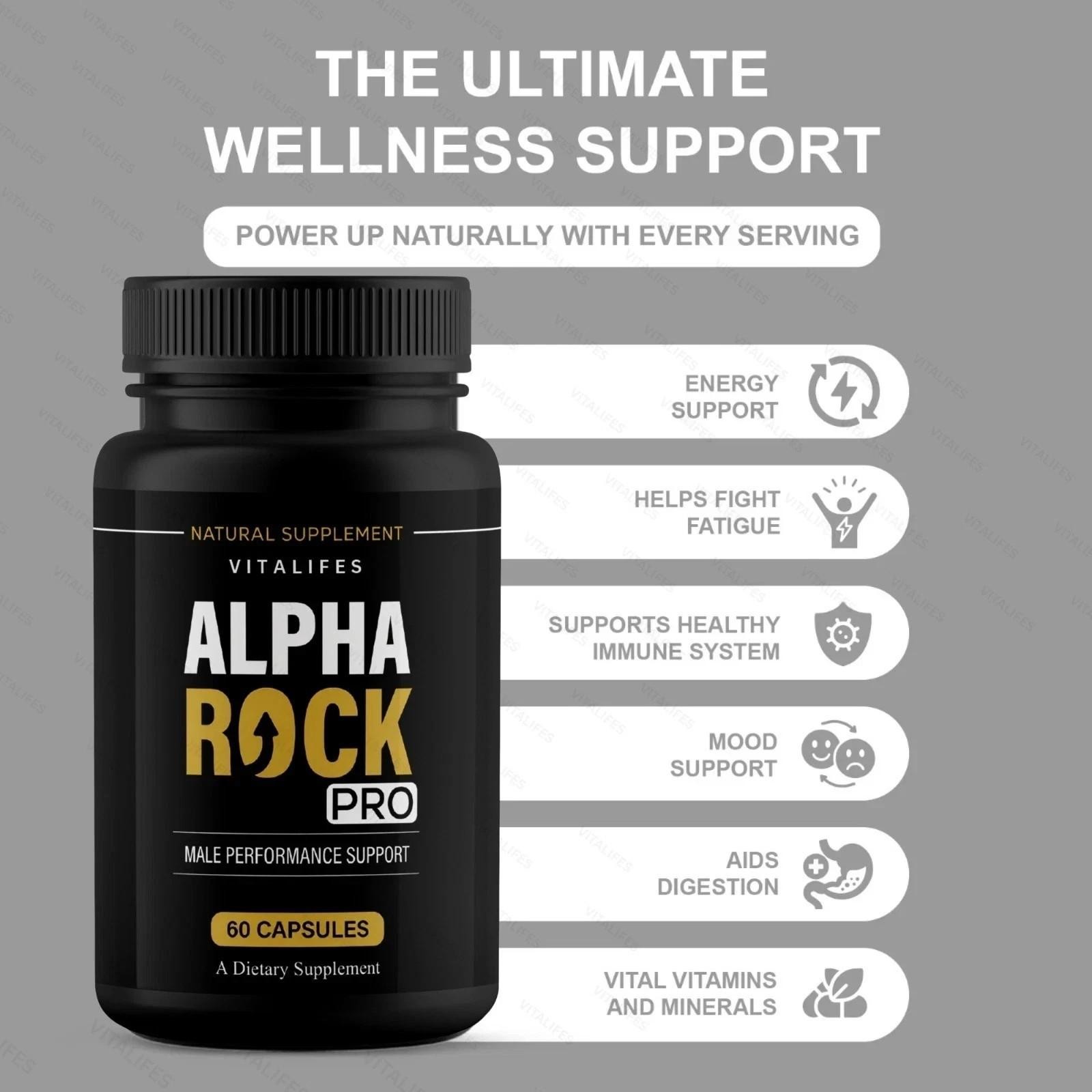 (2 Pack) Alpha Rock Pro Pills, Alpha Rock Performance Supplement (120 Capsules)