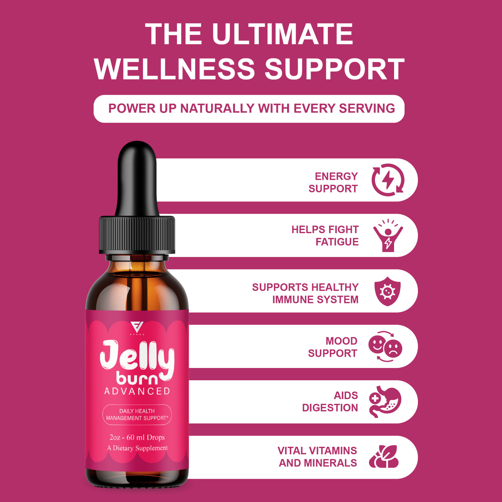 (5 Pack) Jelly Burn Weight Management Drops, JellyBurn Liquid Supplement (10oz)