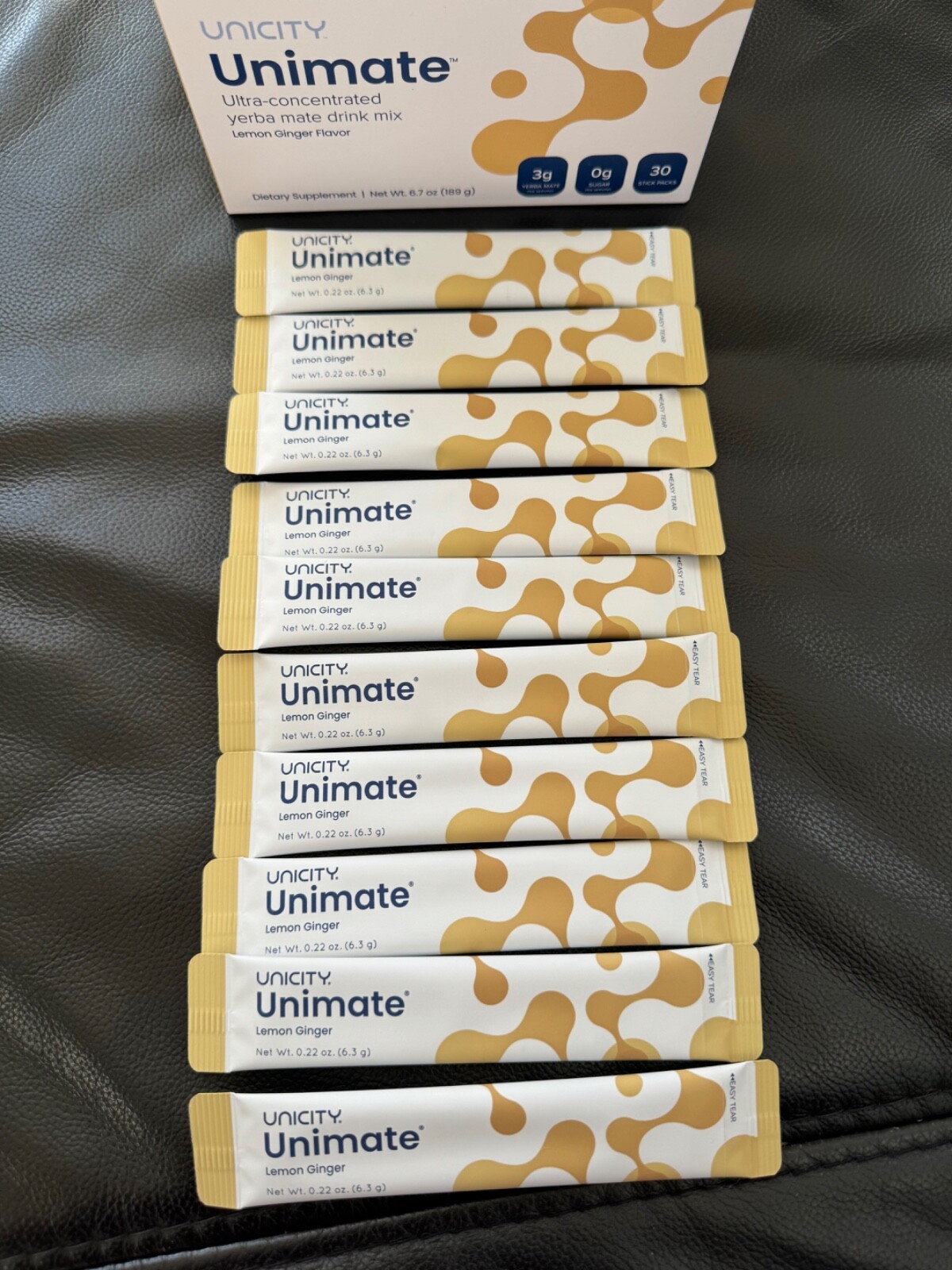 Unicity Unimate Yerba Mate Supplement LEMON GINGER 10 Packets ~ Exp 6/2025