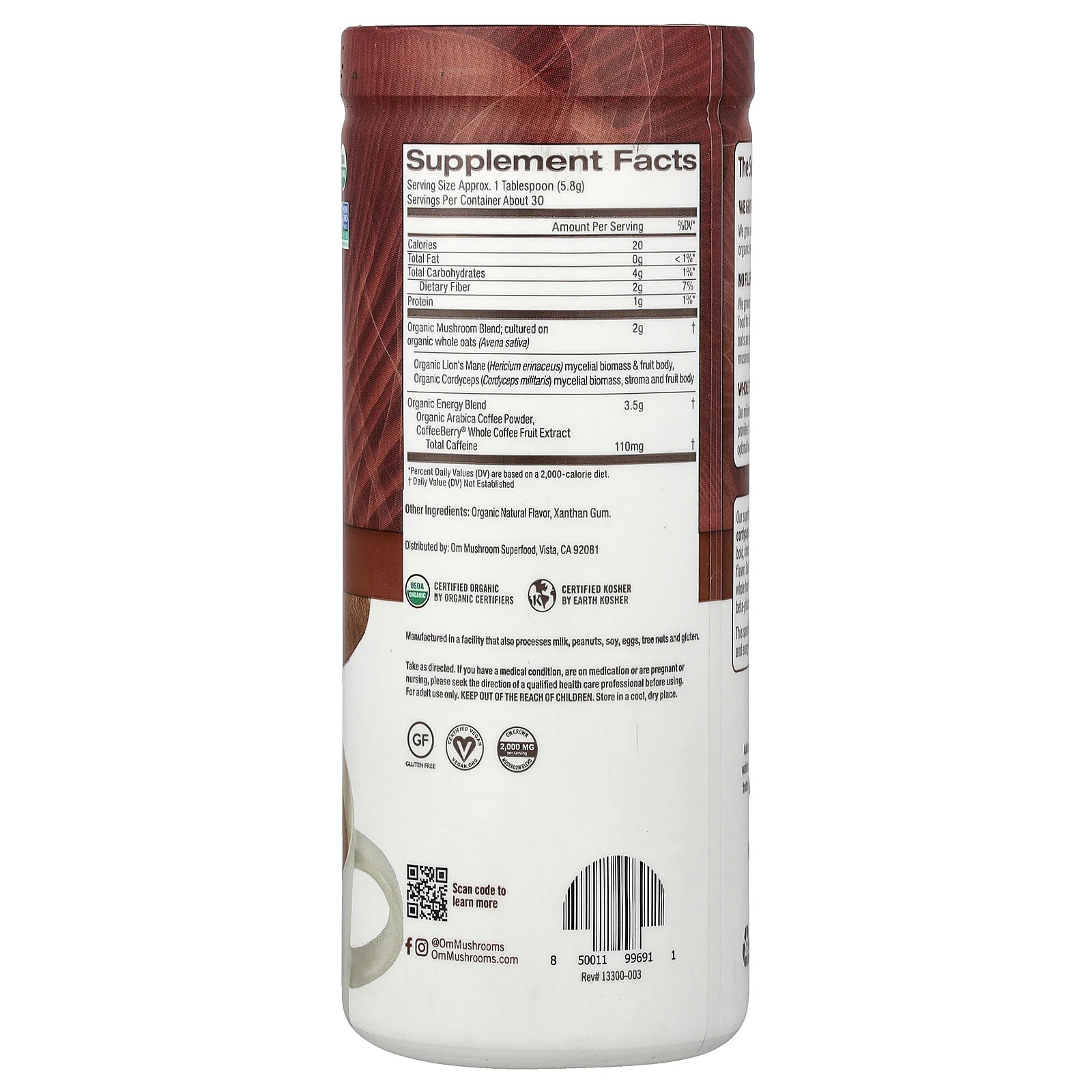 Mushroom Coffee Blend, 6.24 oz (177 g)