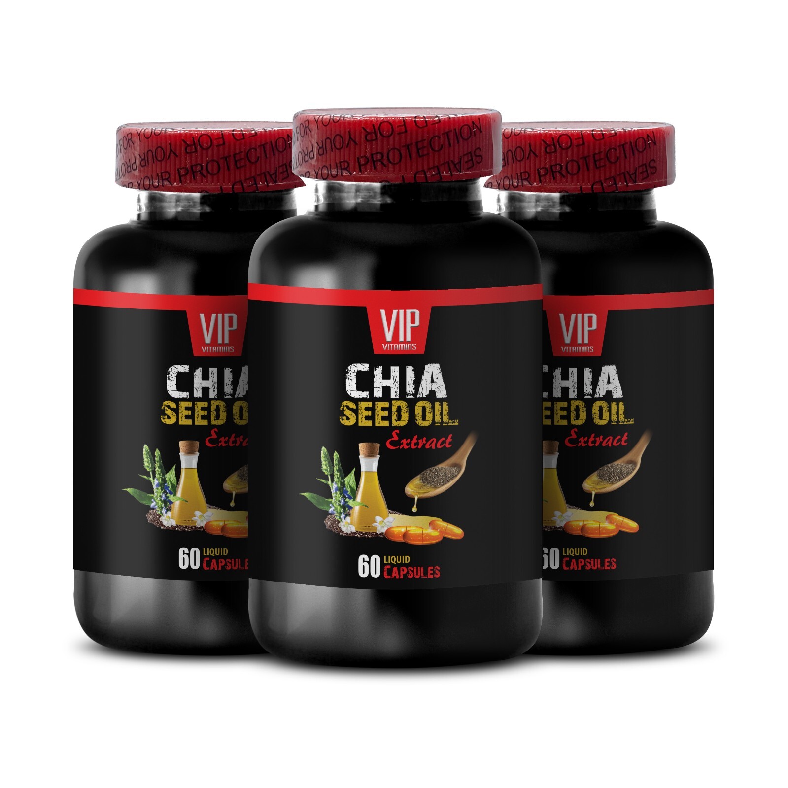 Hair radiance – CHIA SEED OIL – pure touch 3 Bottles 180 Capsules