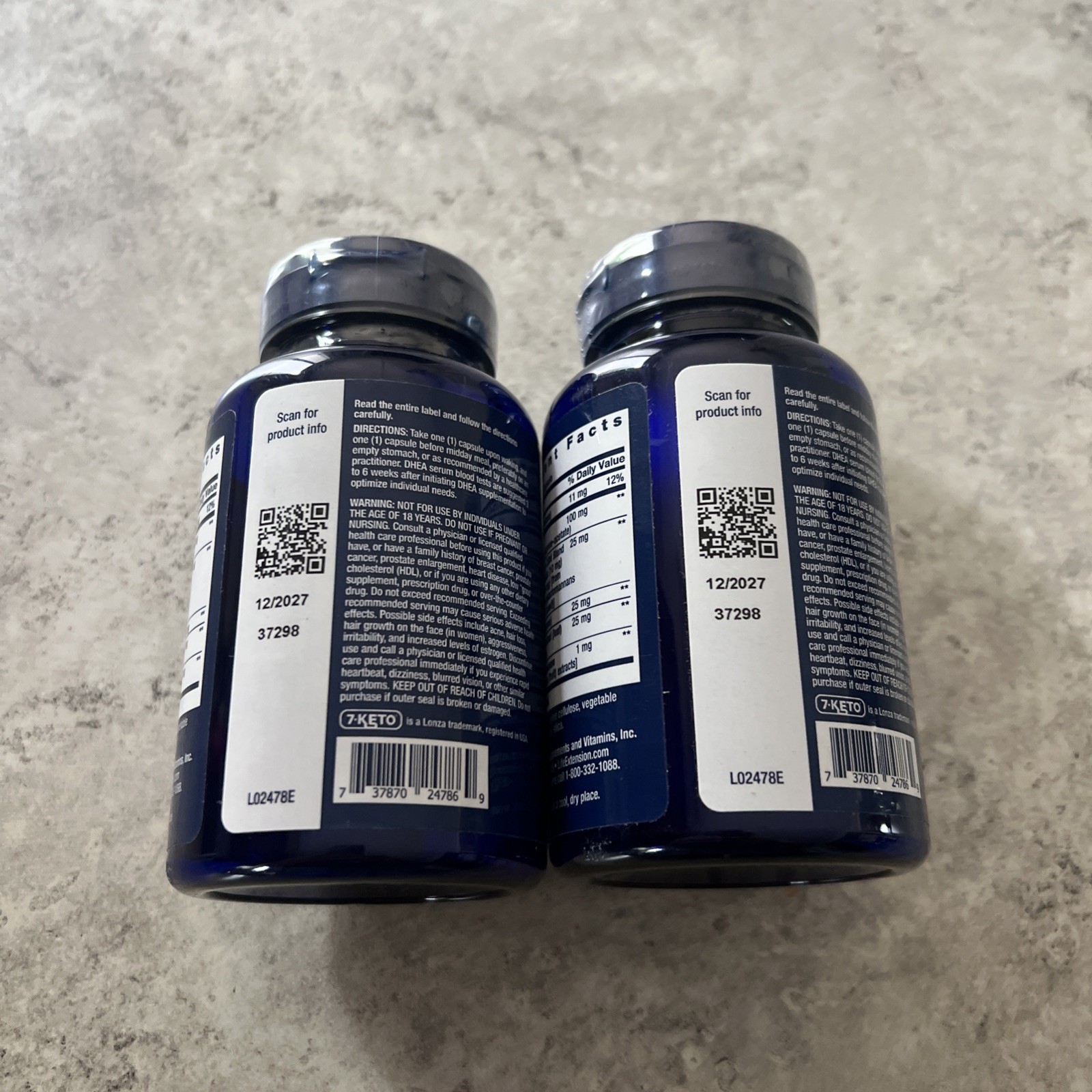 2X Life Extension DHEA COMPLETE 60 Veg Caps EXP 12/2027