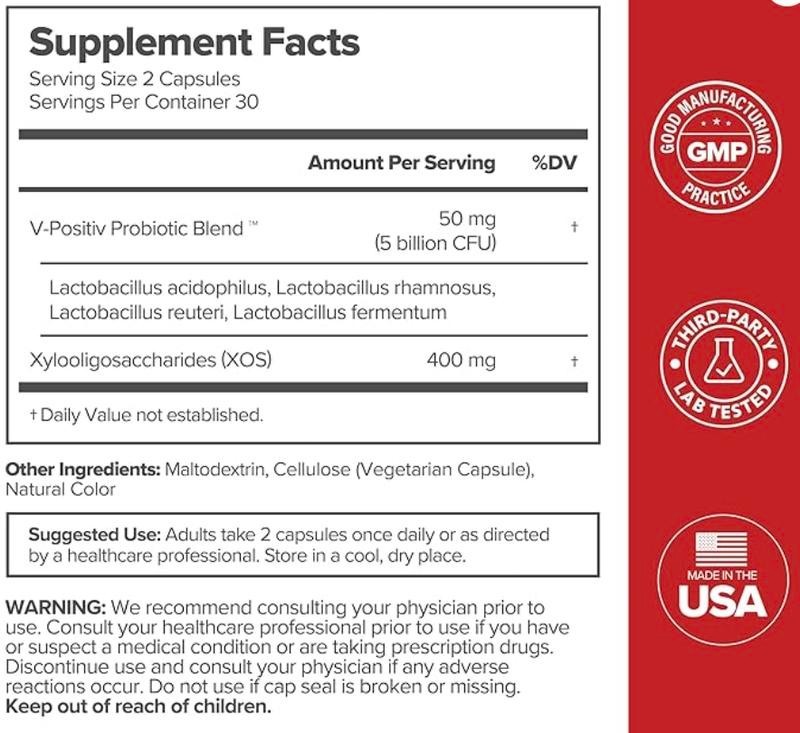 60 Count (Pack of 1) – Prebiotic and Probiotic Capsules – URO Women’s Probiotics