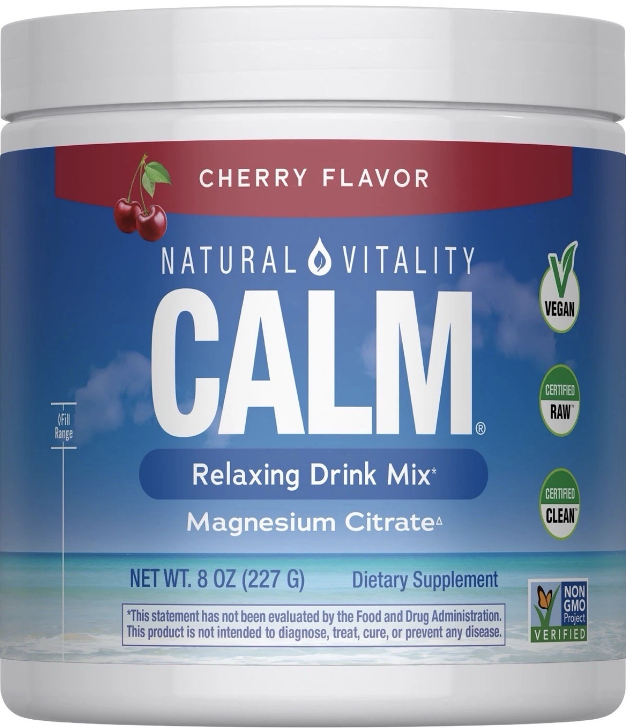GREAT PRICE! Natural Vitality Magnesium Citrate Cherry Non-GMO Keto Powder 8oz
