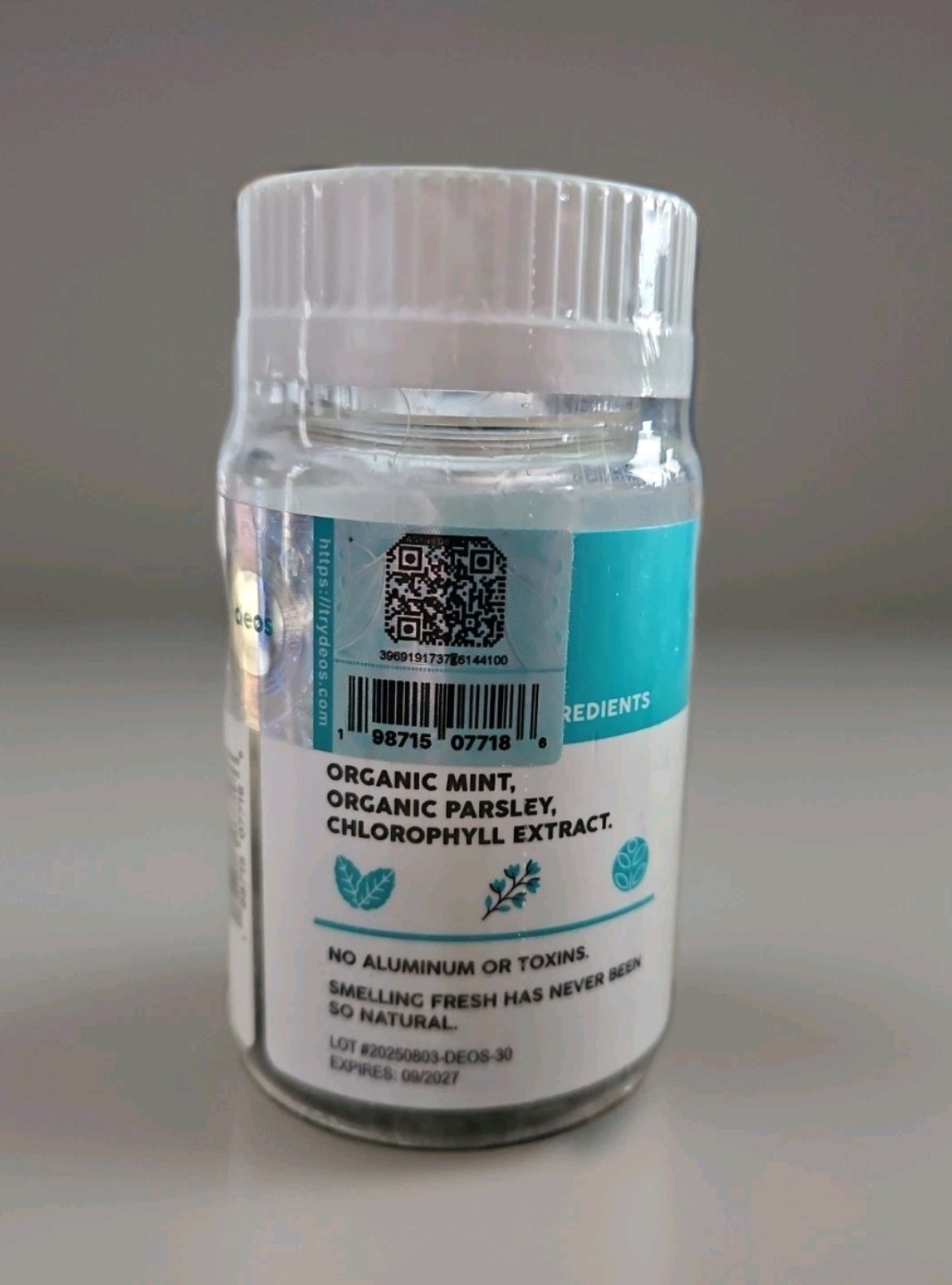 deos Body Deodorizing Supplement Capsules Mint Parsley Chlorophyll Vegan 30 9/27