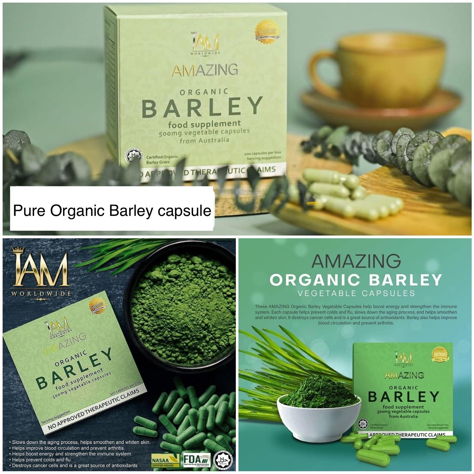 Amazing Pure Organic Barley Capsule(new Packaging)