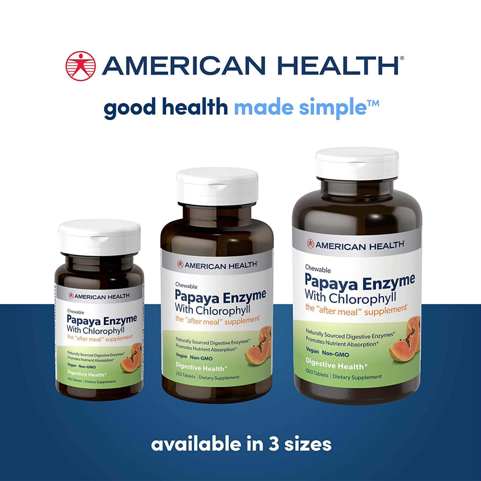 American Health Papaya Enzyme with Chlorophyll 250 Chew Tabs