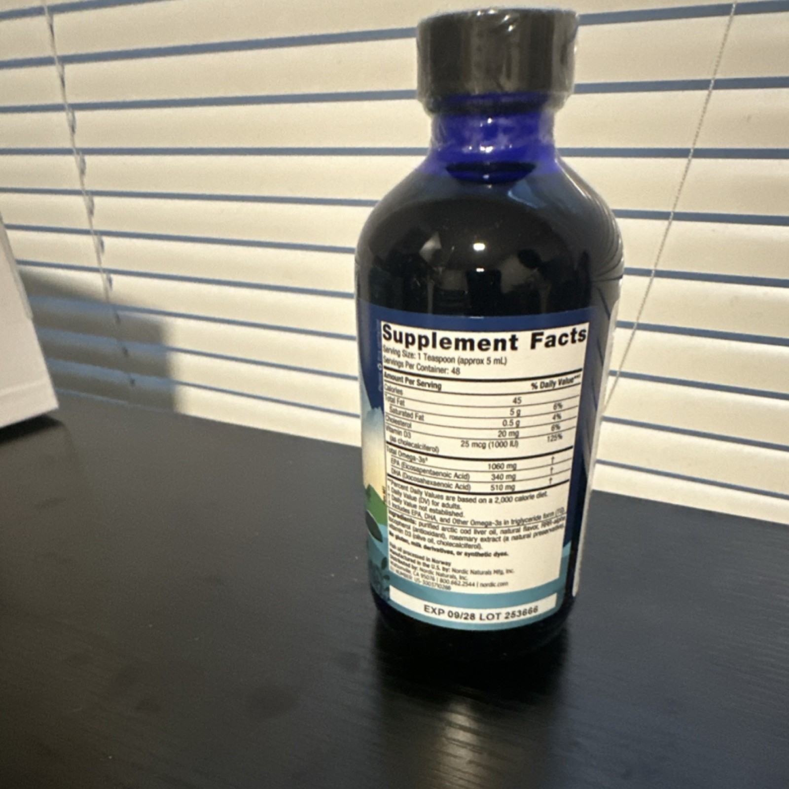 Nordic Naturals Arctic-D Cod Liver Oil Lemon Flavor Vitamin D3 Omega-3 8 fl oz
