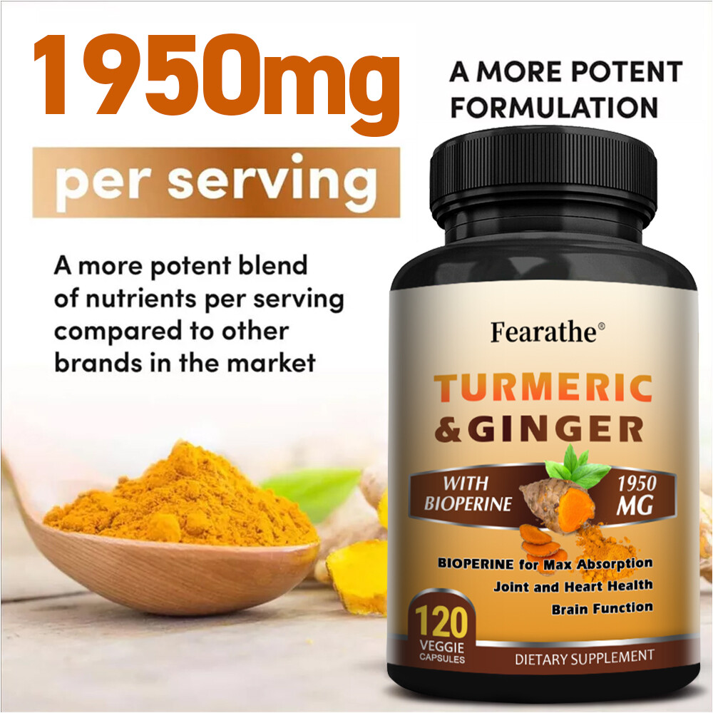Turmeric & Ginger – 95% Curcuminoids 1950mg Max potency w BioPerine