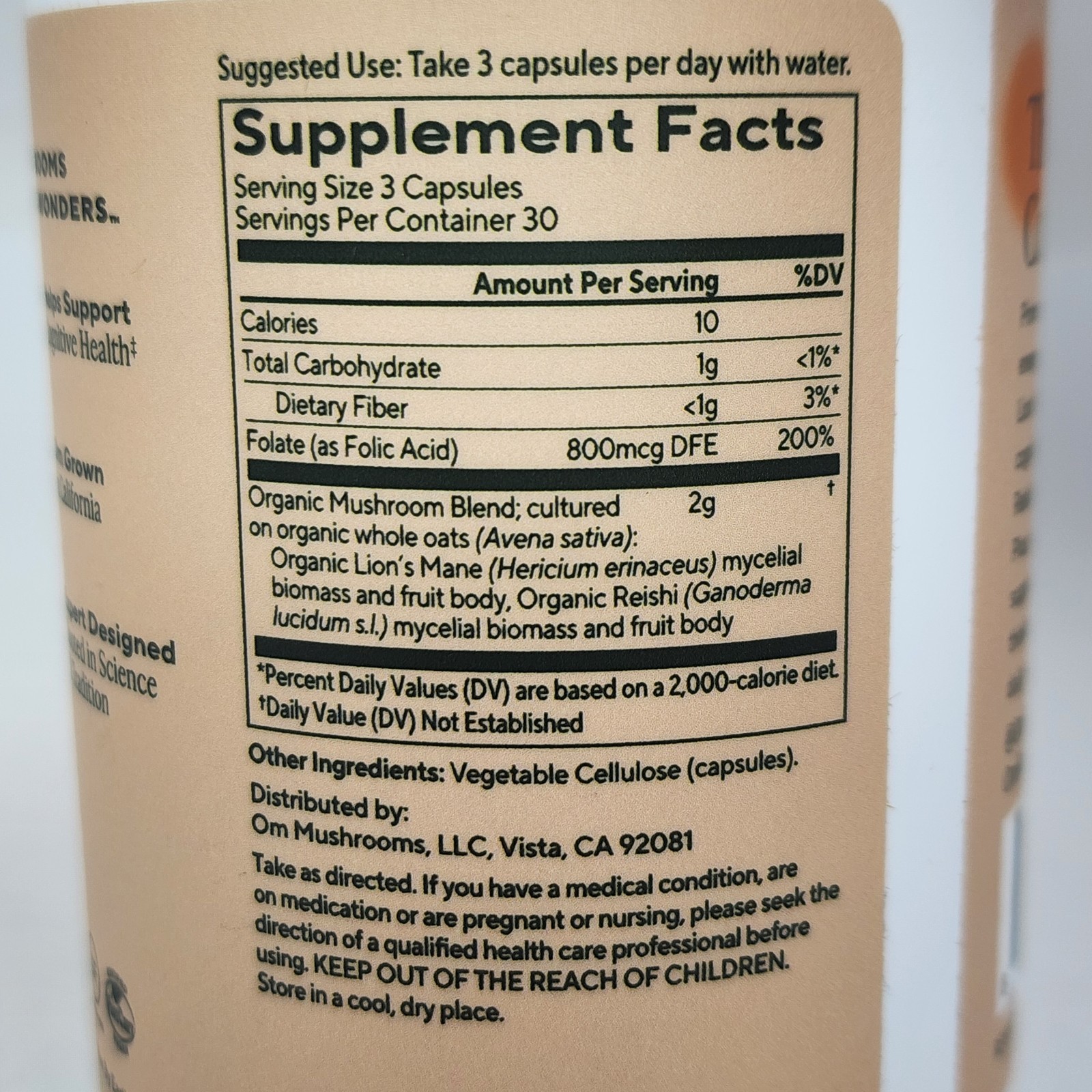 Om Mushroom Superfood Brain Fuel Mushroom Capsules, 90 Capsules Exp 09/2027