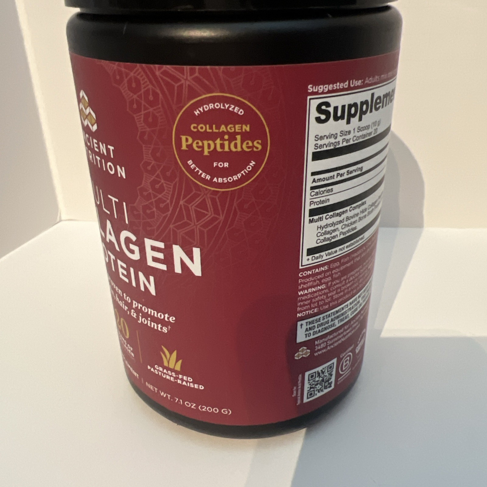 ANCIENT NUTRITION Multi Collagen Protein Powder 7.1 oz EXP 05/2028