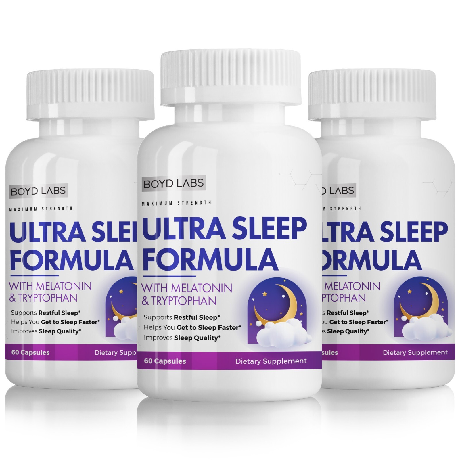 (3 Pack) Boyd Labs Ultra Sleep Formula with Melatonin and Tryptophan – 180 Caps
