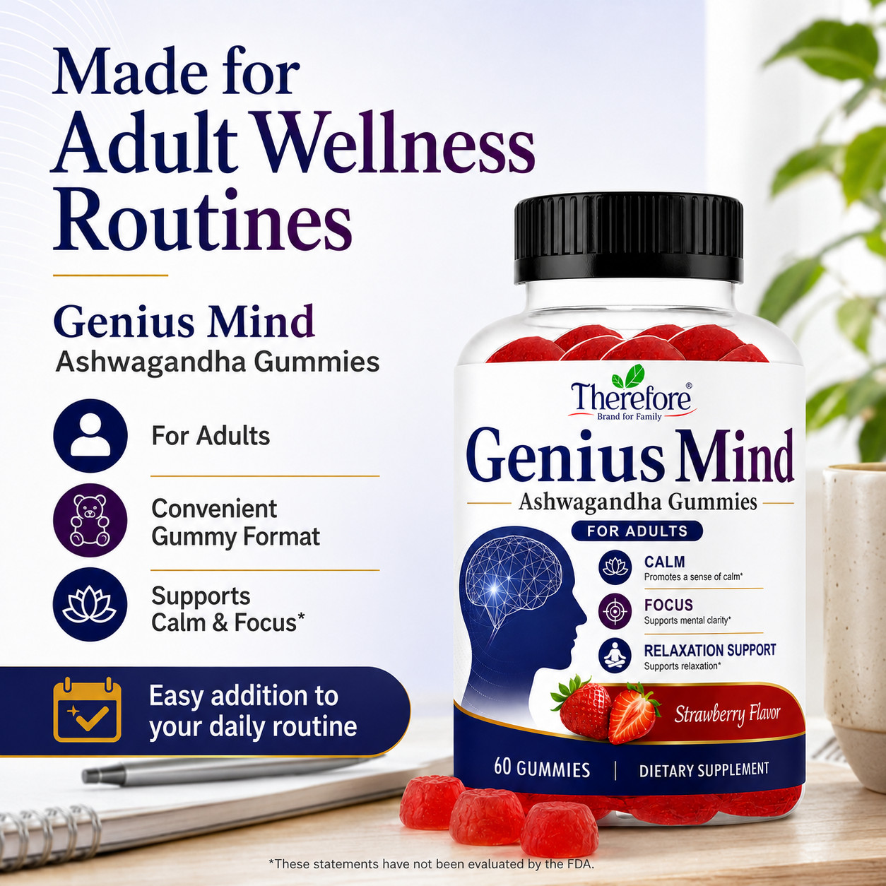 Ashwagandha Kids Calm Gummies- Natural Stress & Mind Relaxation, Anti-Stress, 30