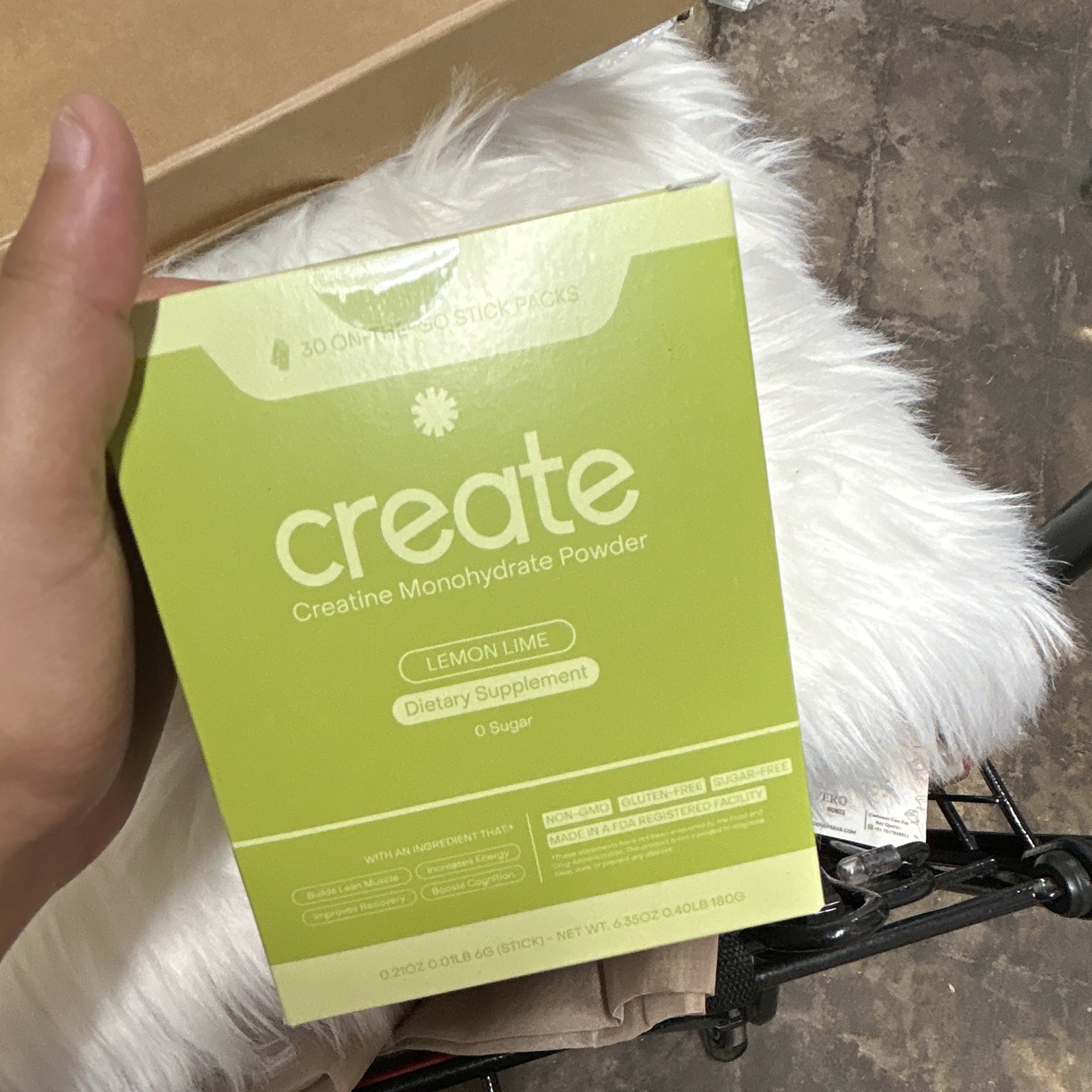 create Creatine Monohydrate Powder Lemon Lime Non-GMO Gluten-Free 6.35 oz