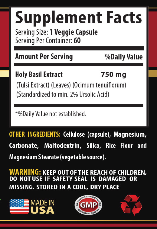 cholesterol lowering products – HOLY BASIL – holy basil bulk – 1 Bottle