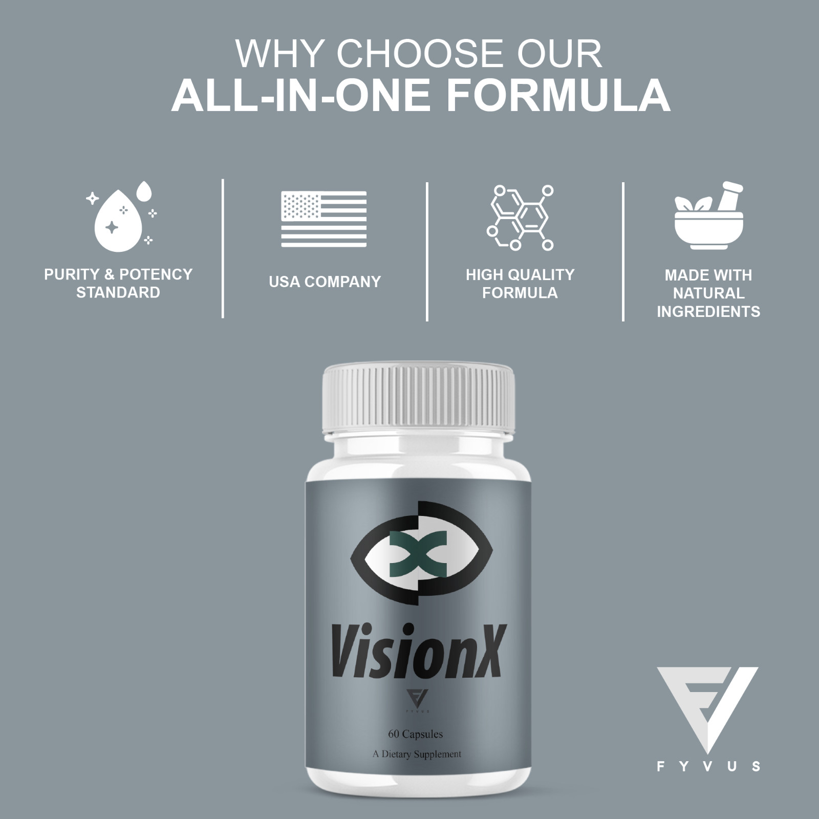 (5 Pack) VisionX Advanced Eye Health Support, Vision X Supplement (300 Capsules)