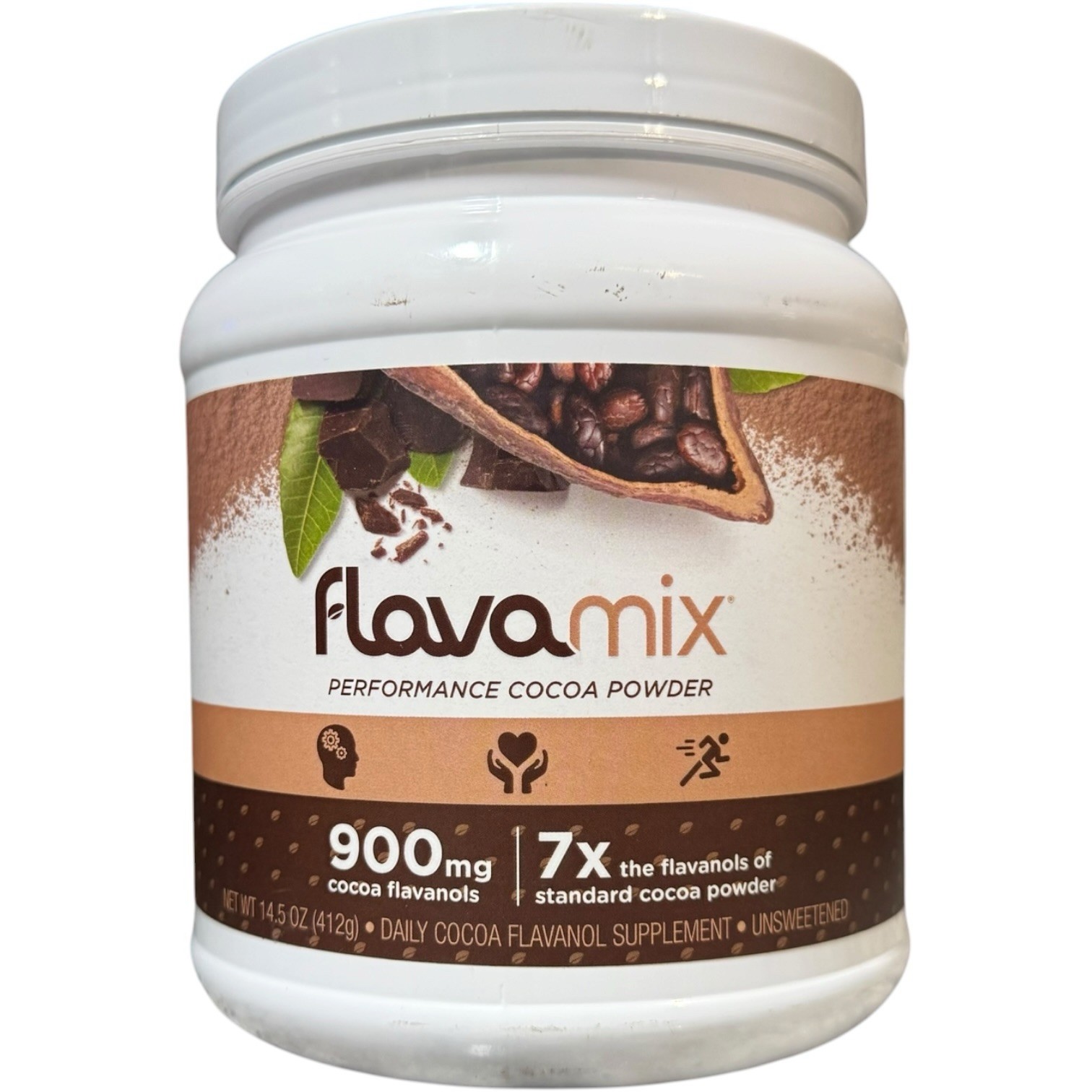 FLAVAMIX Performance Cocoa Powder 900mg Flavanols 14.5oz 31 Servings BB 11/2027