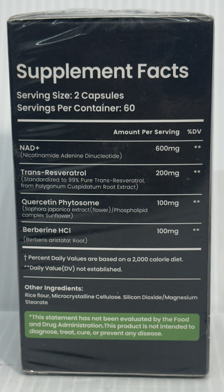 BEENUTRII NAD+ Trans-Resveratrol Quercetin Phytosome 1000mg 120 Caps