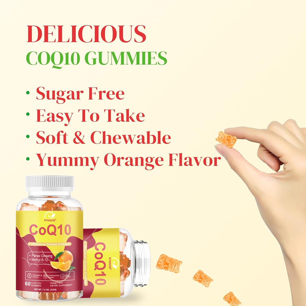 CoQ10 Gummies – Heart, Energy, Muscle & Liver Support, High Strength, 1 Months