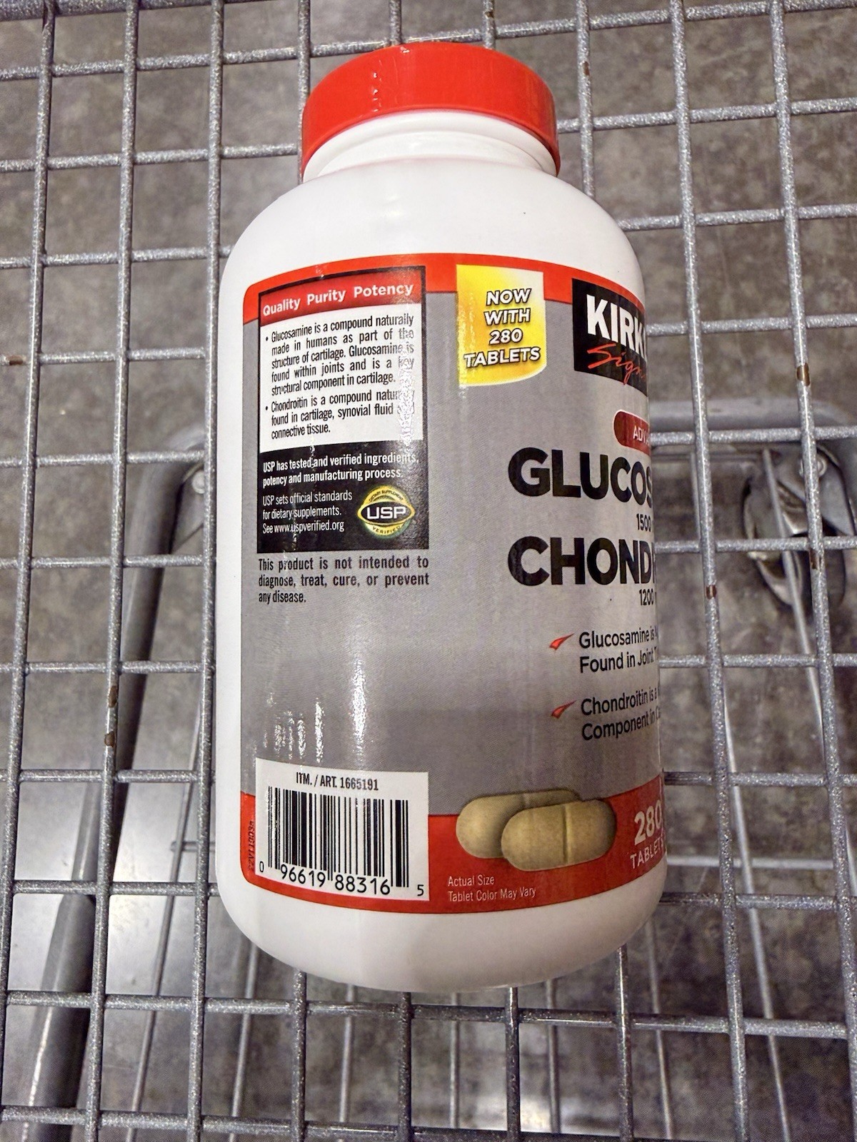 Kirkland Signature Glucosamine 1500mg Chondroitin 1200mg 280 Tablets