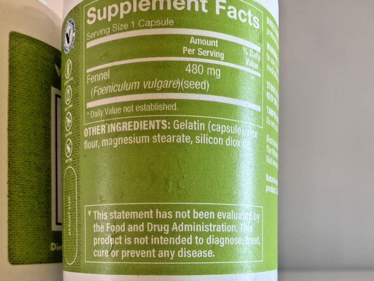 The Vitamin Shoppe Fennel Seed for Digestive Support (480mg) 100 Caps