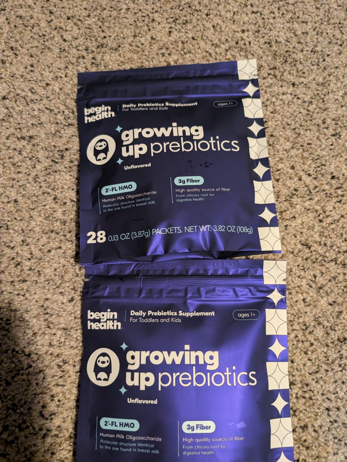 Begin Health Growing Up Prebiotic Unflavored 3 packs of 28+ 16 read description