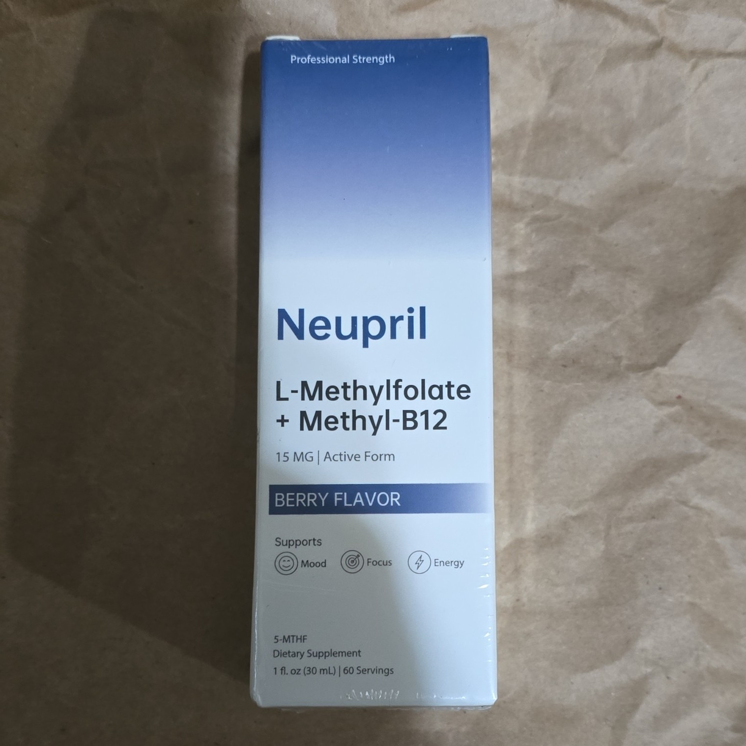 Neupril L-Methylfolate + Methyl-B12 15mg Berry Drops 1 fl oz Exp 11/27