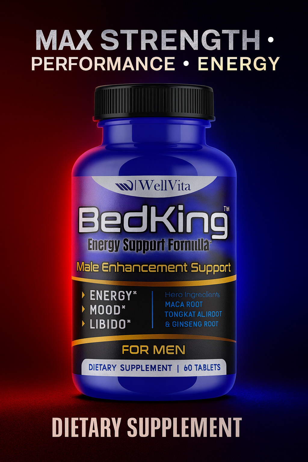 Testosterone Booster for Men Energy, Libido Enhancement Performance Pills (60)