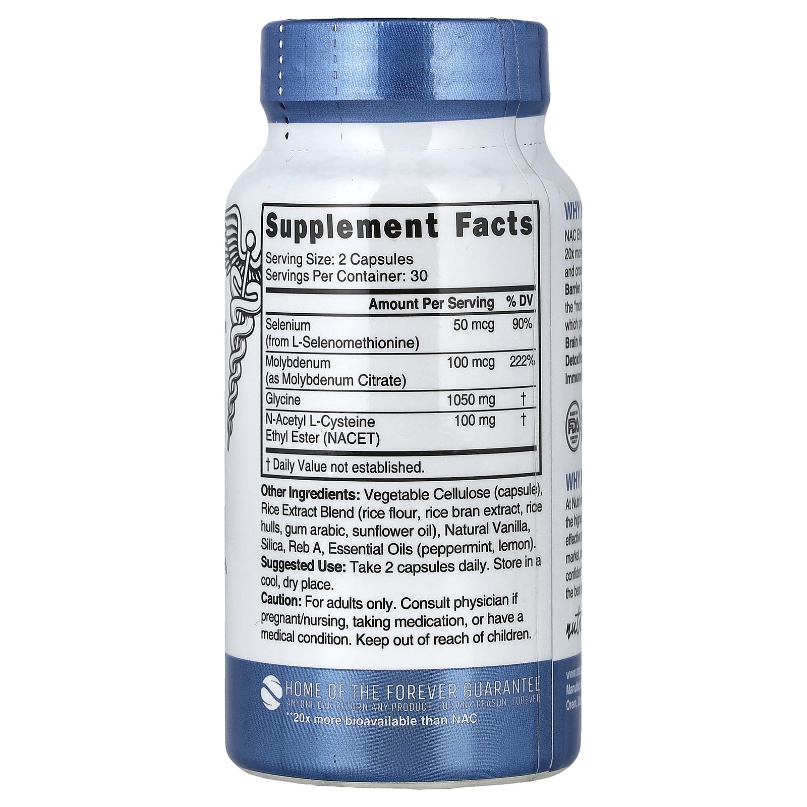 Nutri, NEURO-NAC™, Glycine & NAC Ethyl Ester, 60 Vegan Capsules