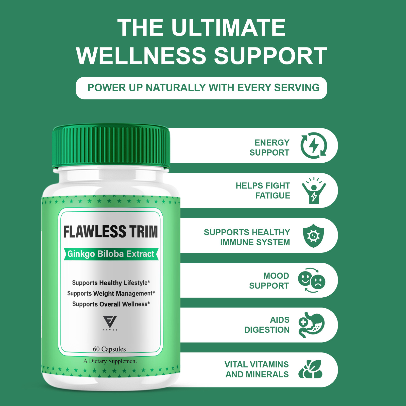 Flawless Trim Metabolism Support, FlawlessTrim Pills (60 Capsules)