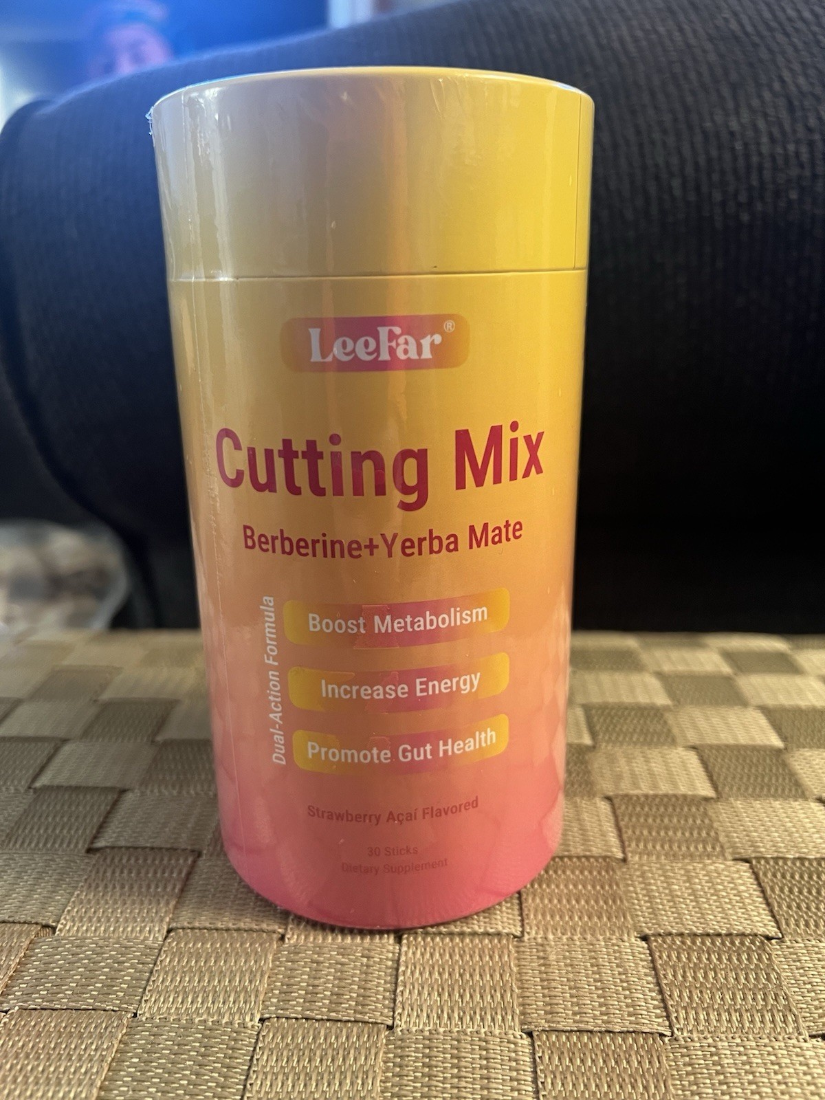 2 LeeFar Cutting Mix Berberine + Yerba Mate Strawberry Acai 30 Sticks Vegan