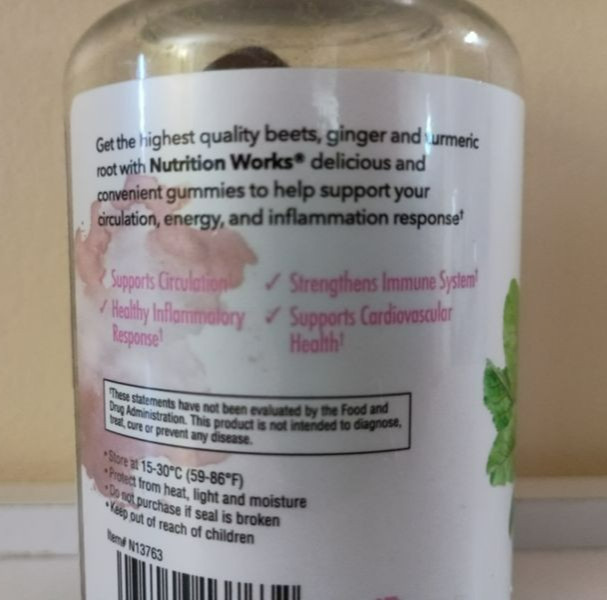 Nutritionworks® Beets with Turmeric & Ginger Gummies Circulation Superfood