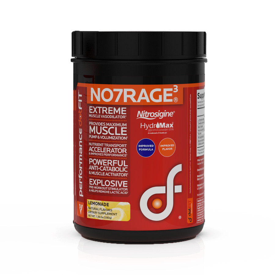 DotFit NO7 Rage3 Lemonade Flavor Pre-Workout Supplement Blood Flow 580g NEW