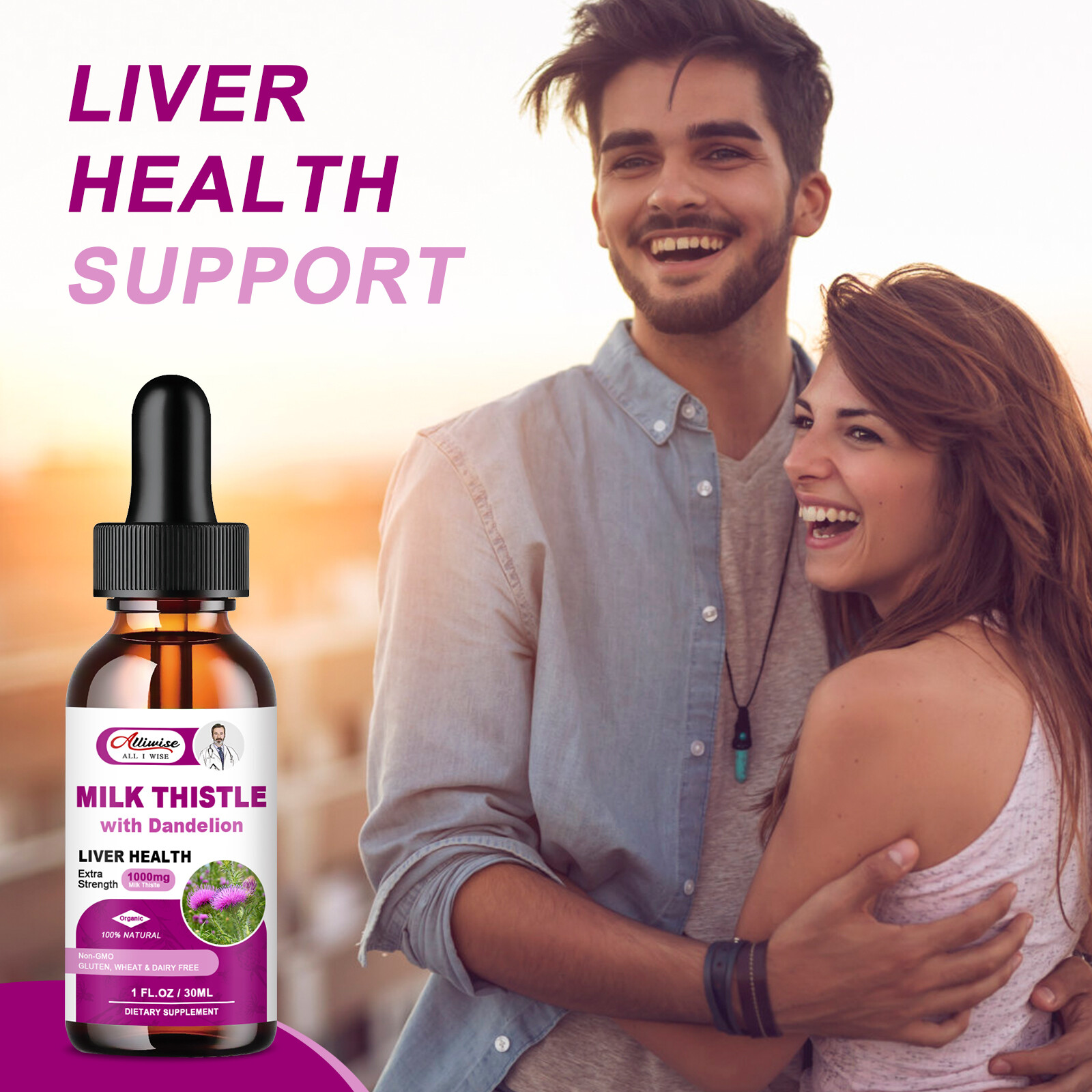 Milk Thistle Liquid Drop,Dandelion Root,Liver Cleanse Immune Support 2 Bottles