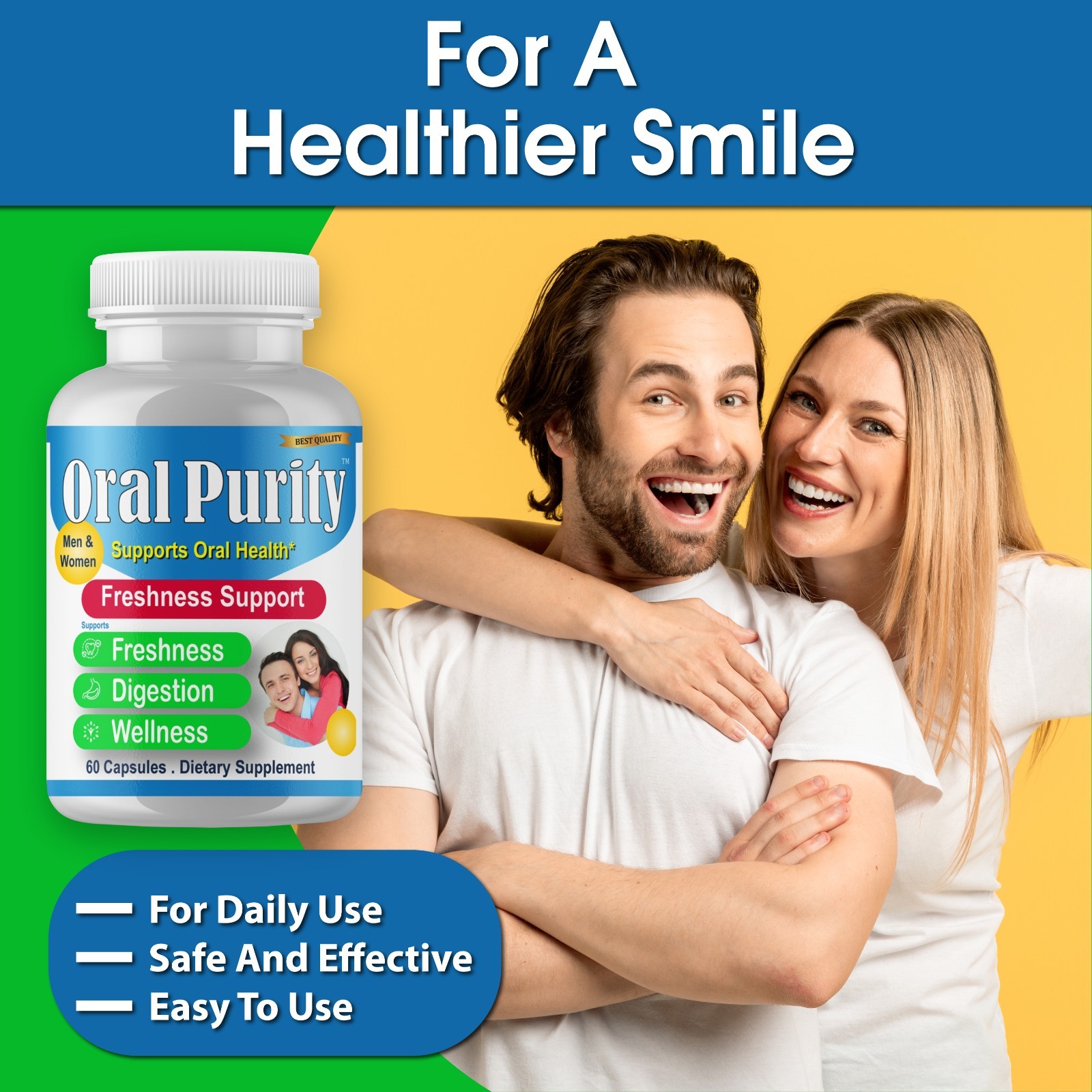 Dental Probiotic for Bad Breath Support, Oral Health Maintenance & Fresh Breath