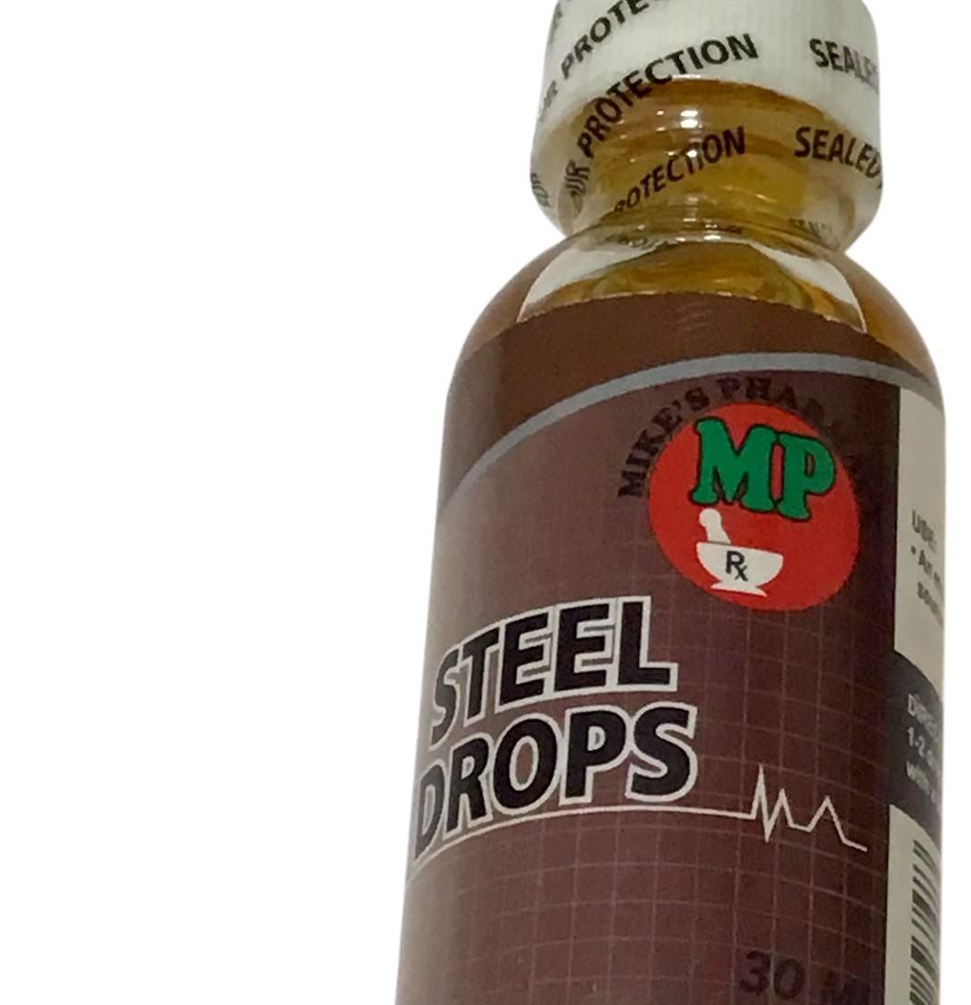 Mikes Pharmacy Steel Drops 30ml Iron Tonic Natural Energy & Vitality Supplement