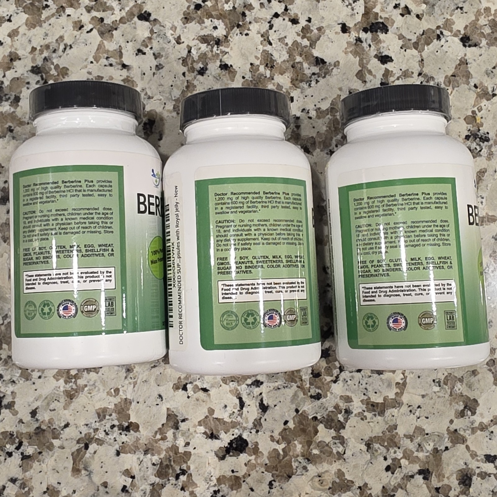 Doctor Recommended Supplements Berberine Plus 1200mg 120 Veggie Caps, 3 Bottles