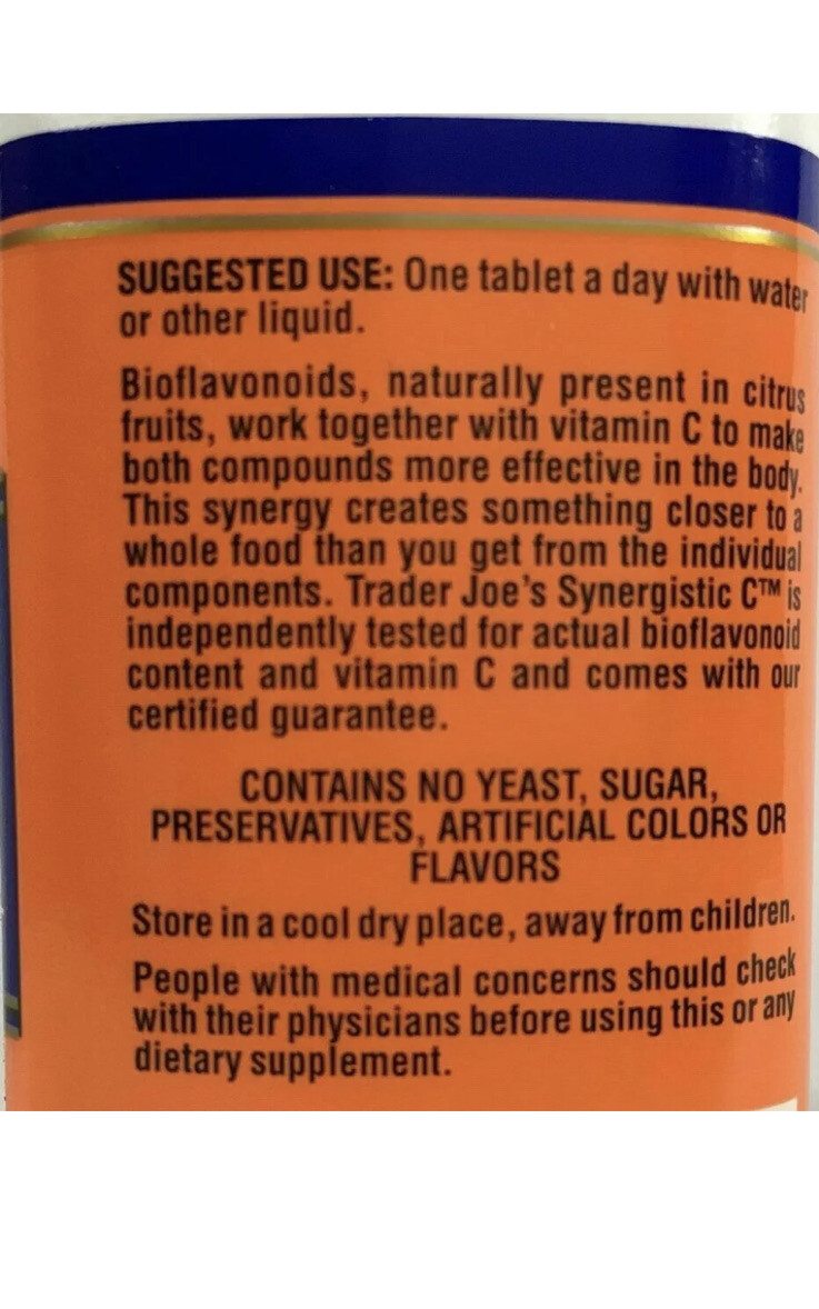 Trader Joe’s Synergistic C Vitamin C Complex Dietary Supplement NEW