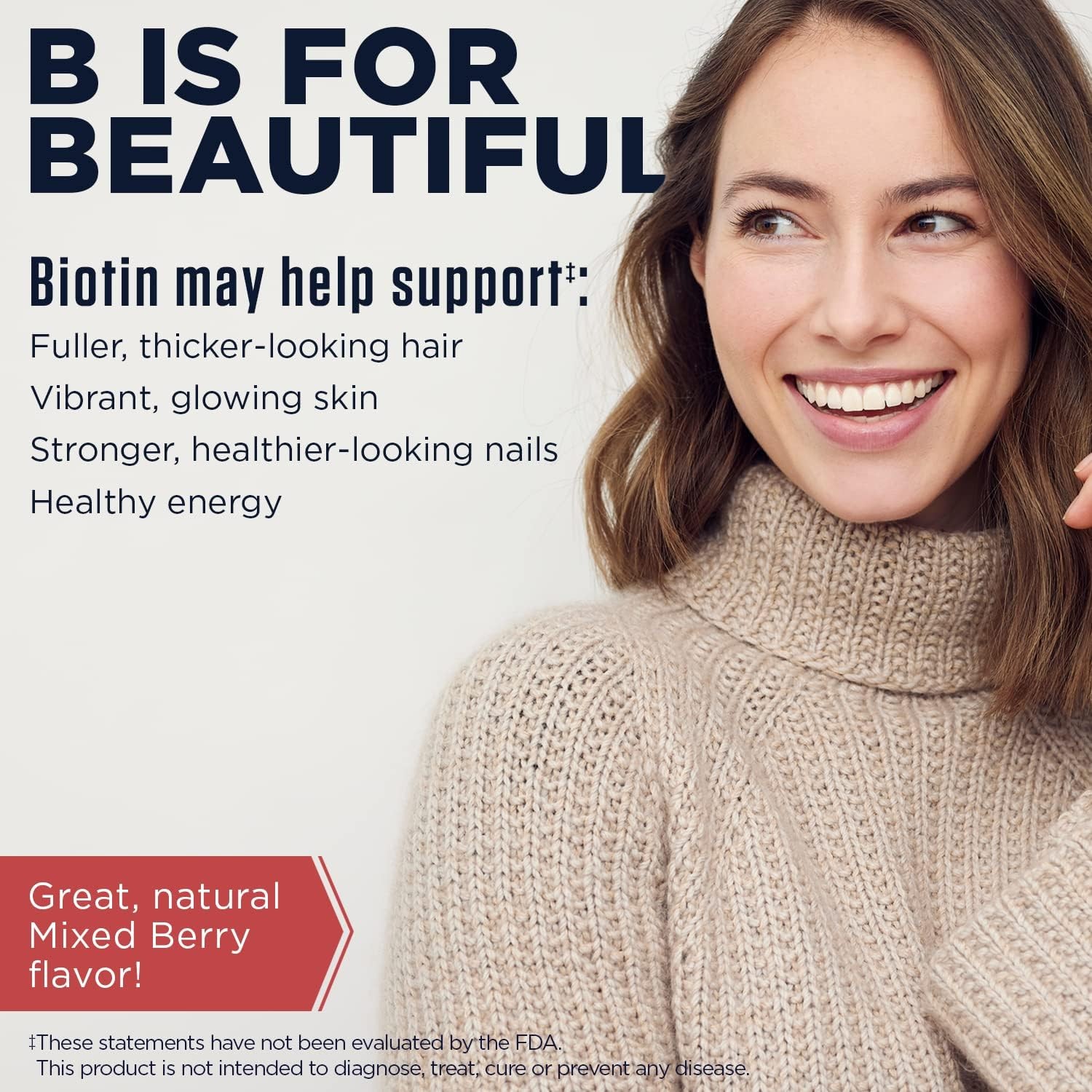 Fast Absorbing Mixed Berry Flavor Ultra Biotin Dropins for Hair & Nails (2oz)