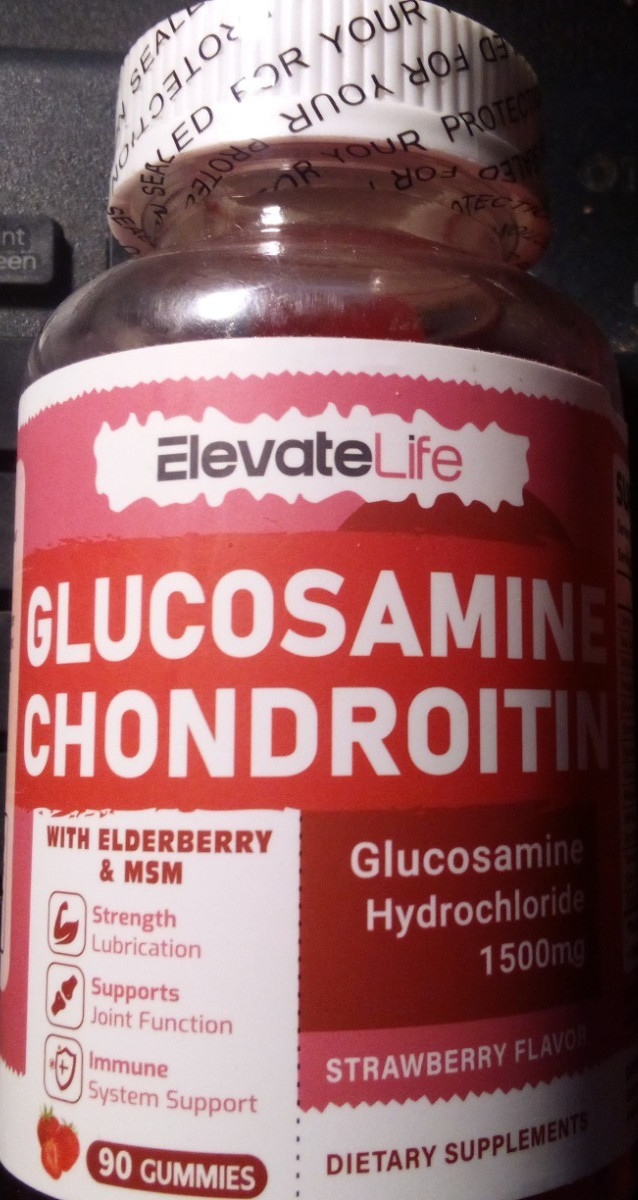 Glucosamine Chondroitin 1500mg Elderberry MSM Strawberry 90 Gummies EXP 9/2026