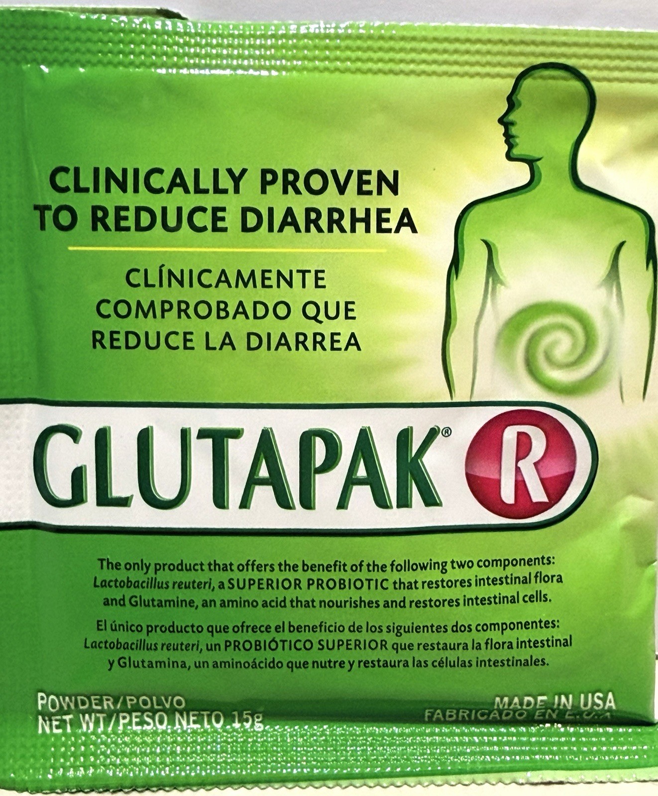5 Pack Glutapak R Probiotic & L-Glutamine Powder 15g Sachets. Exp 08/2027.