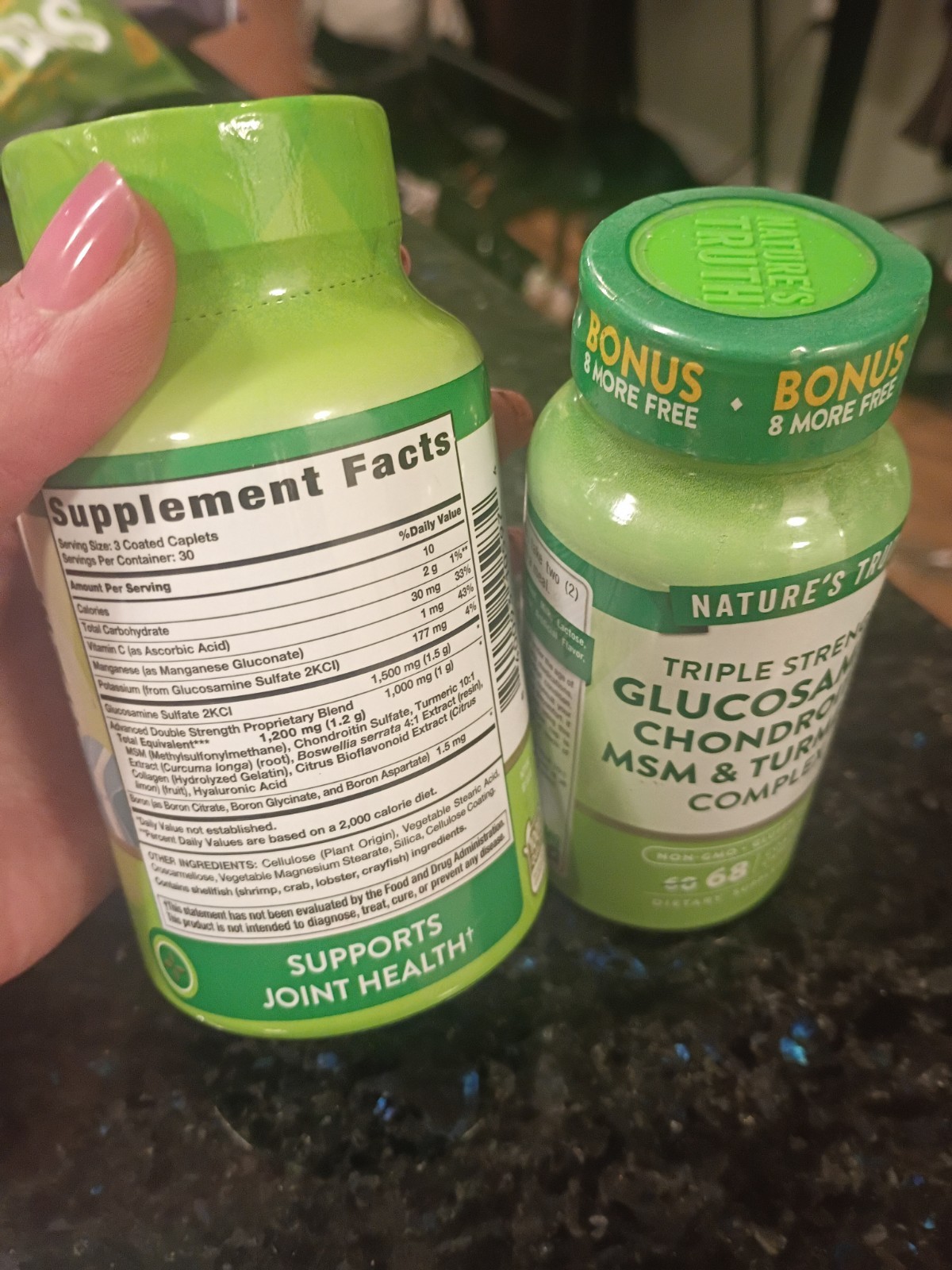 x2 Nature’s Truth Double Strength Glucosamine Chondroitin MSM Turmeric 90 Caplet